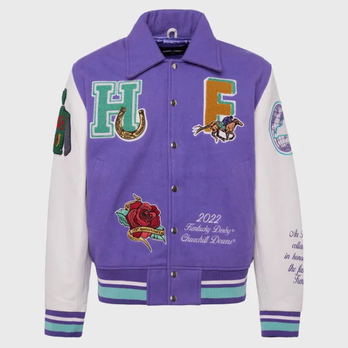 Hot Homme + Femme 148 Letterman Jacket Purple