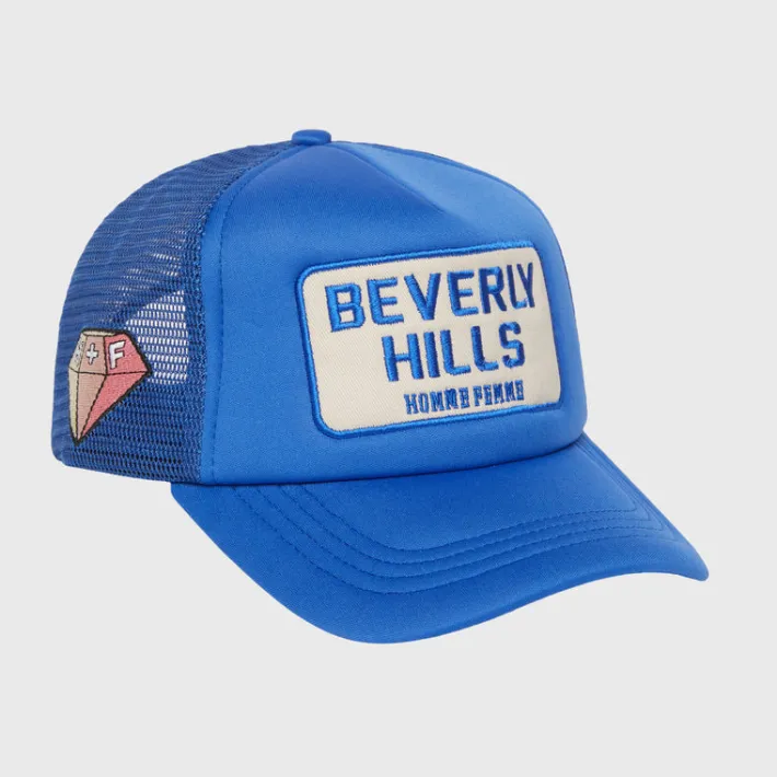 Outlet Homme + Femme Beverly Hills Trucker Hat Blue