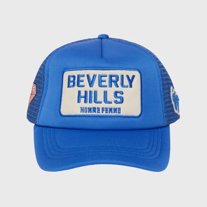 Outlet Homme + Femme Beverly Hills Trucker Hat Blue