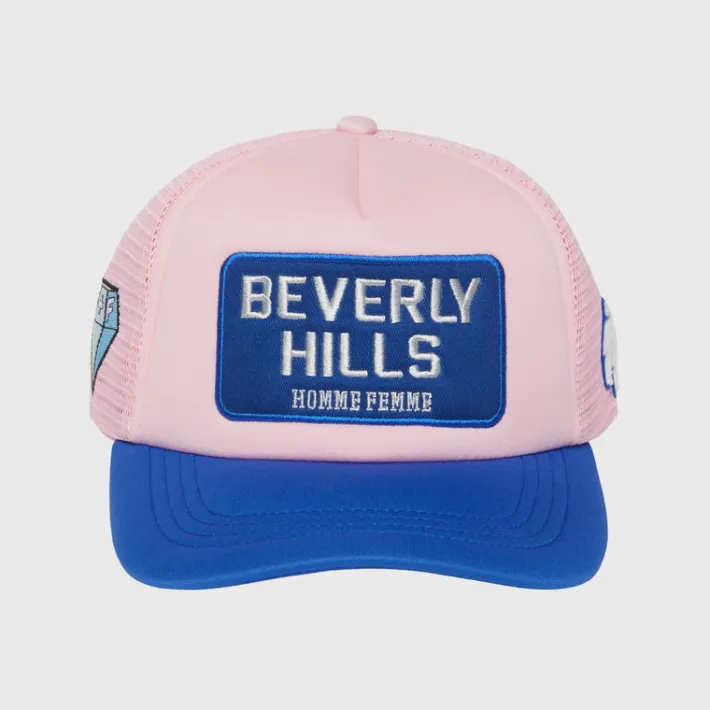 Discount Homme + Femme Beverly Hills Trucker Hat Pink