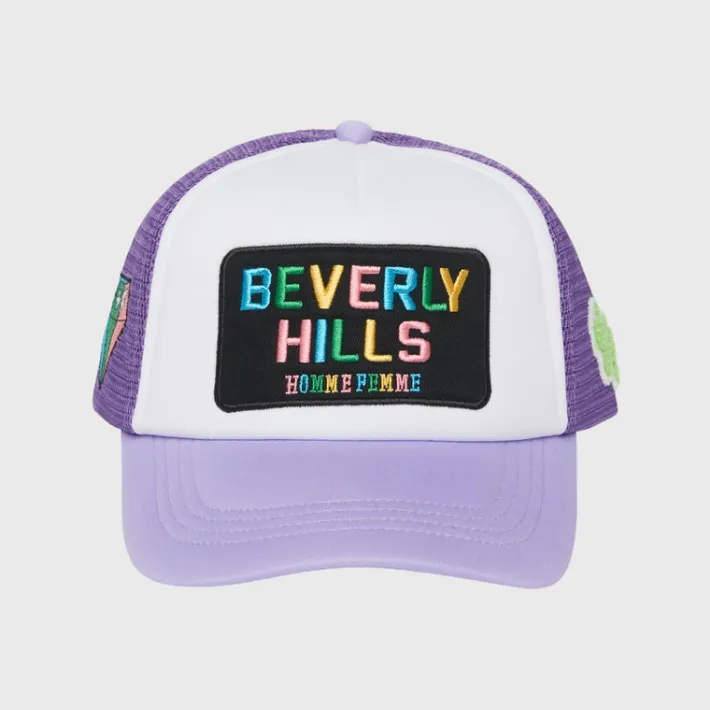 New Homme + Femme Beverly Hills Trucker Hat Purple