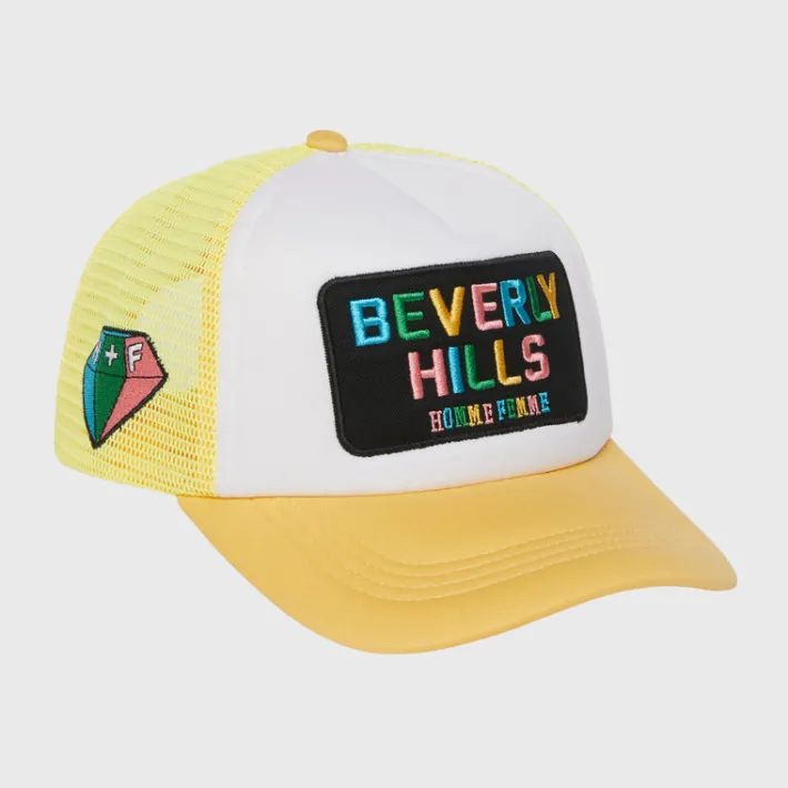 Hot Homme + Femme Beverly Hills Trucker Hat Yellow