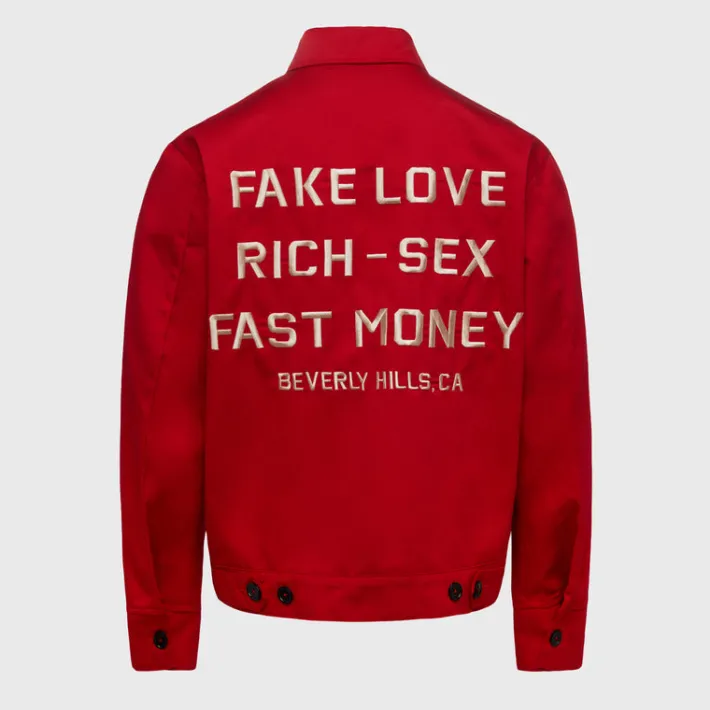Outlet Homme + Femme Beverly Hills Twill Jacket Red