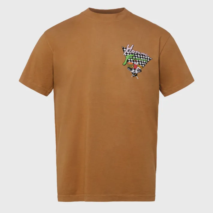 Clearance Homme + Femme Burgers and Benz Tee Brown