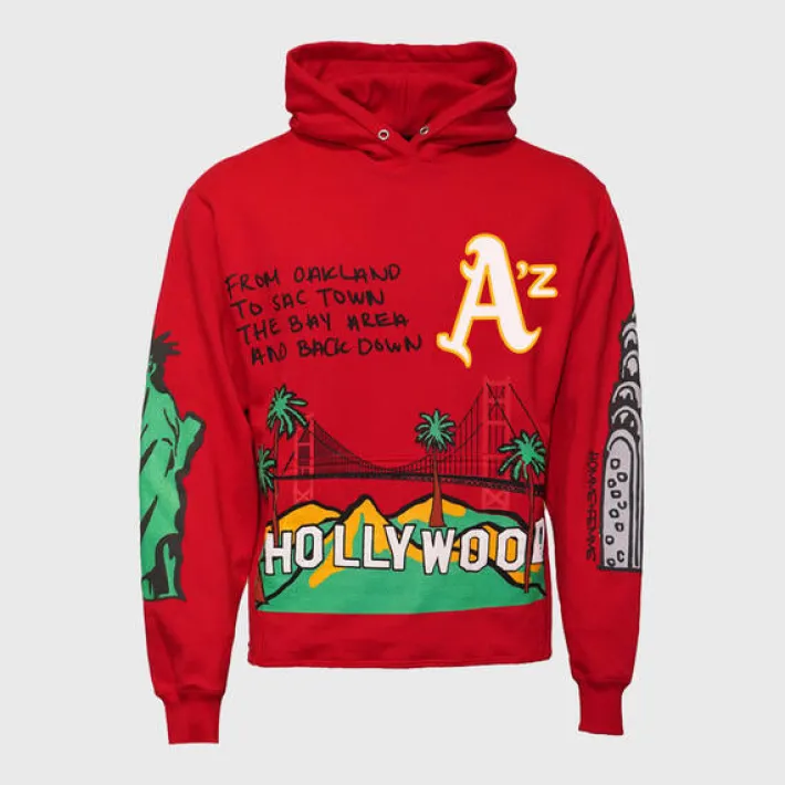 Online Homme + Femme Cali to NYC Hoodie Red
