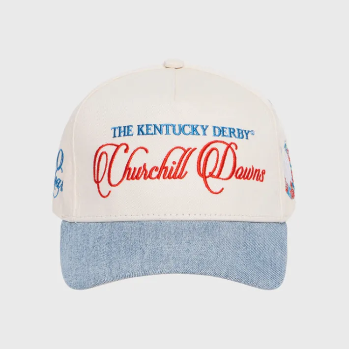 Hot Homme + Femme Churchill Downs 150th Denim Strap back Hat blue