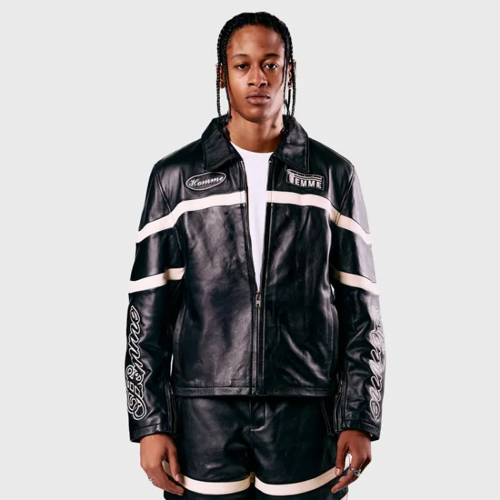 Clearance Homme + Femme Classic Moto Jacket Black