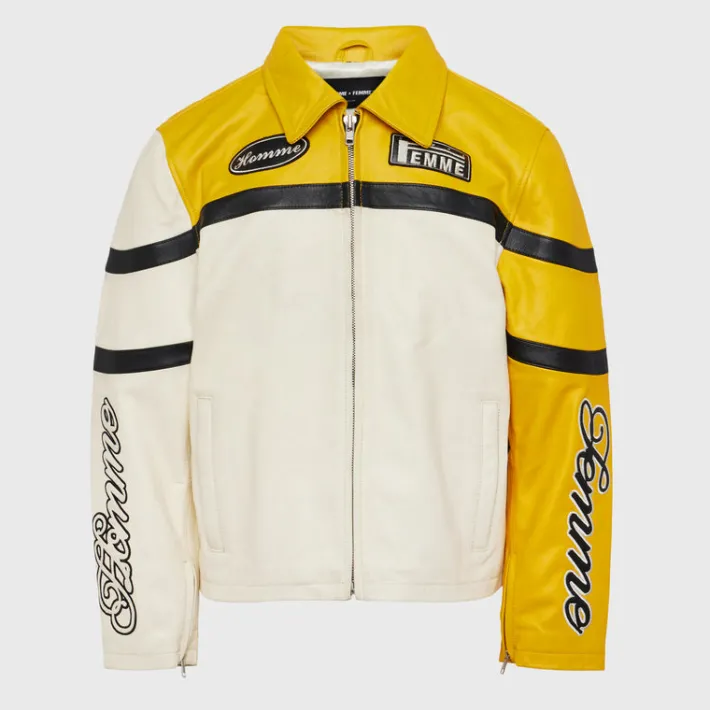 Outlet Homme + Femme Classic Moto Jacket Yellow