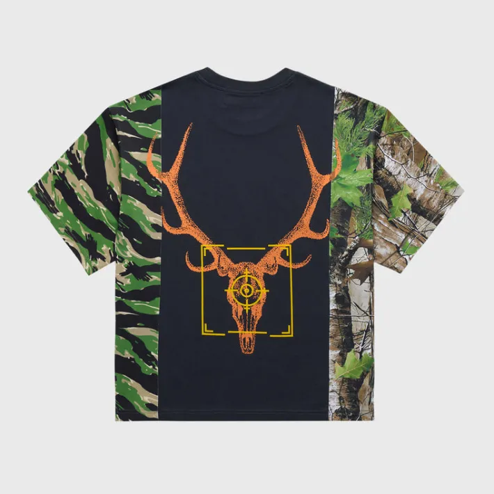 Hot Homme + Femme Deer Camo Split Tee Black
