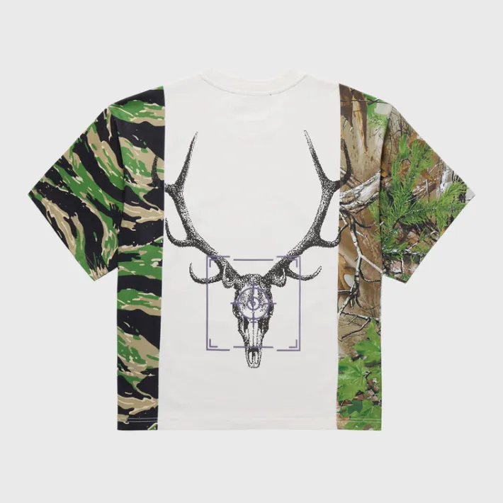 Sale Homme + Femme Deer Camo Split Tee White