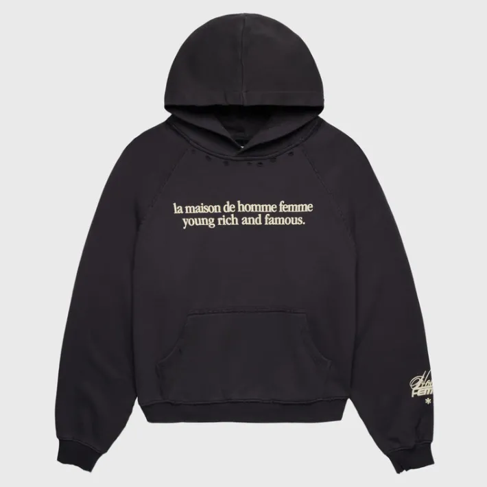 Sale Homme + Femme Destroyed Maison Hoodie Black