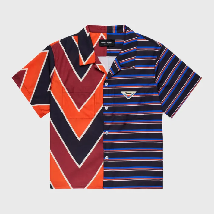 Discount Homme + Femme Double Pattern Button Down Orange