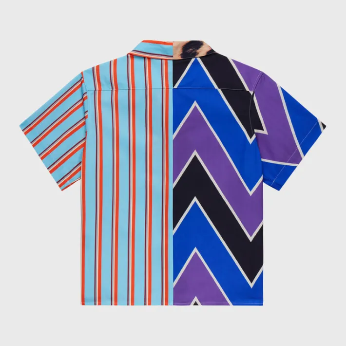 New Homme + Femme Double Pattern Button Down Purple