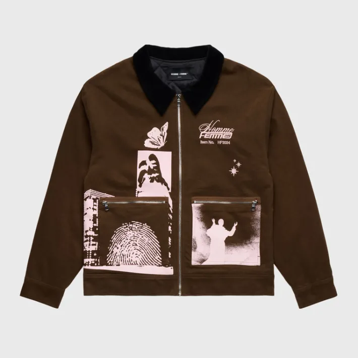 Sale Homme + Femme Evolution Work Jacket Brown