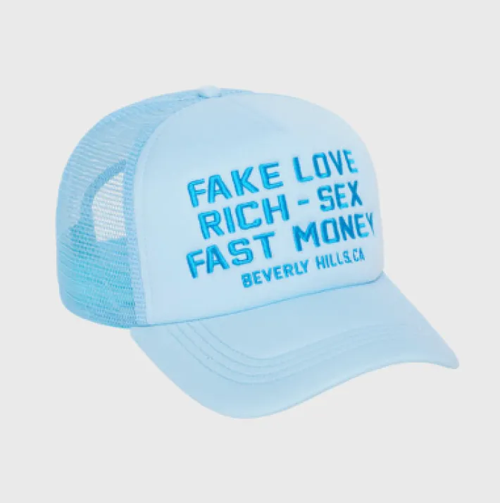 Outlet Homme + Femme Fake Love Trucker Hat Baby Blue
