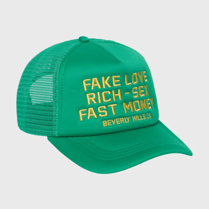 Sale Homme + Femme Fake Love Trucker Hat Green