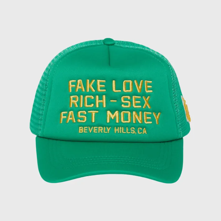 Sale Homme + Femme Fake Love Trucker Hat Green