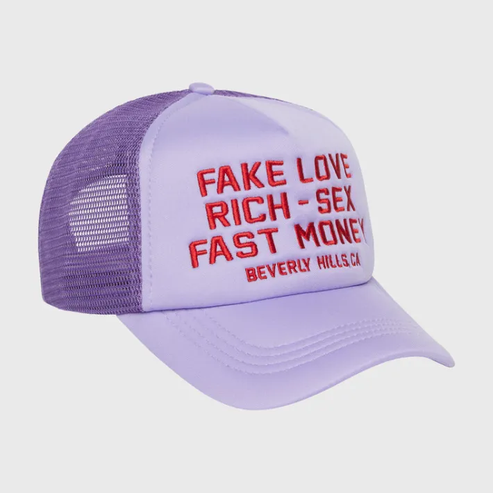 Outlet Homme + Femme Fake Love Trucker Hat Lavender