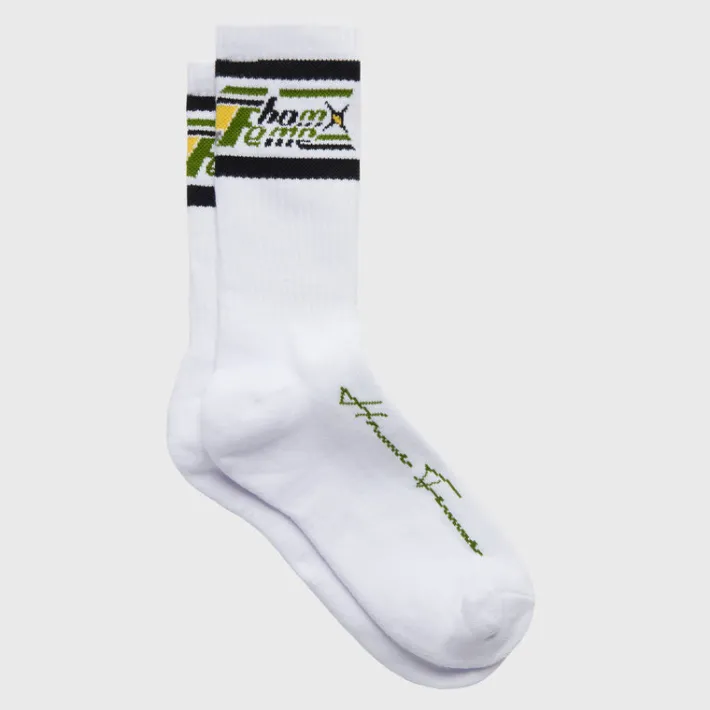 Best Homme + Femme Galaxy Sock White and Olive