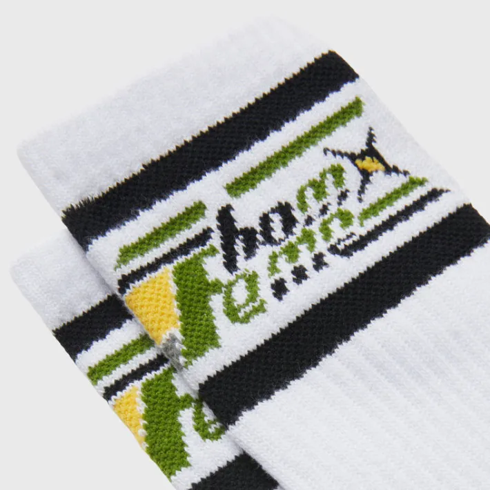 Best Homme + Femme Galaxy Sock White and Olive