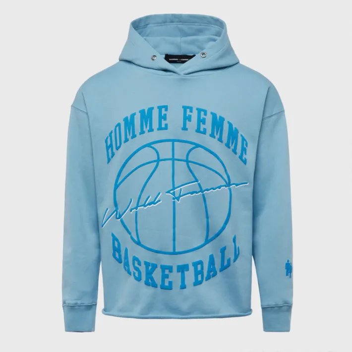 Hot Homme + Femme Homme Femme Basketball Hoodie Blue