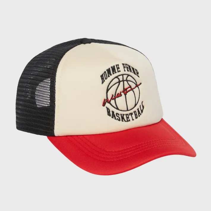 Outlet Homme + Femme Homme Femme Basketball Trucker Hat Red, Cream, Black