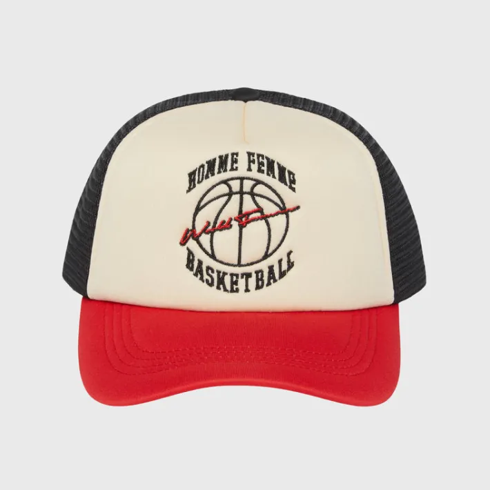 Outlet Homme + Femme Homme Femme Basketball Trucker Hat Red, Cream, Black