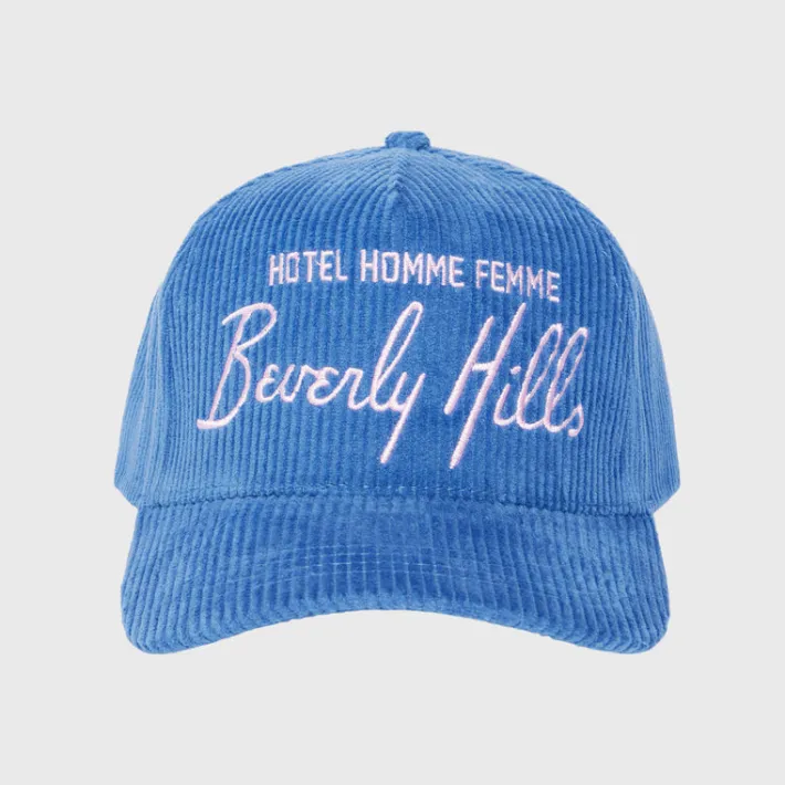 Hot Homme + Femme Homme Hotel Corduroy Hat Blue and Pink
