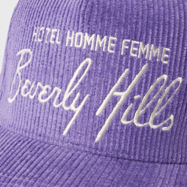 Online Homme + Femme Homme Hotel Corduroy Hat Purple and Cream