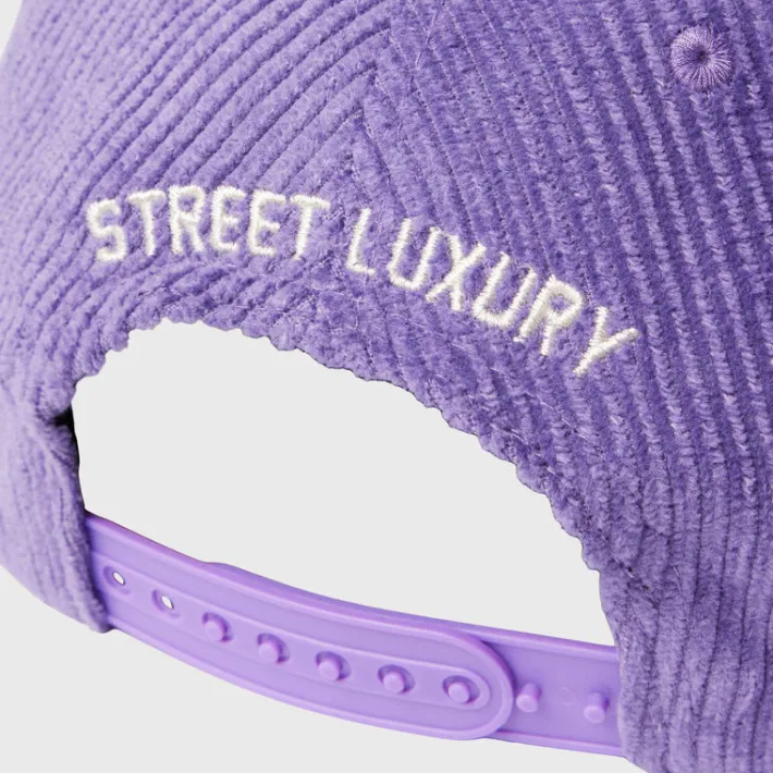 Online Homme + Femme Homme Hotel Corduroy Hat Purple and Cream