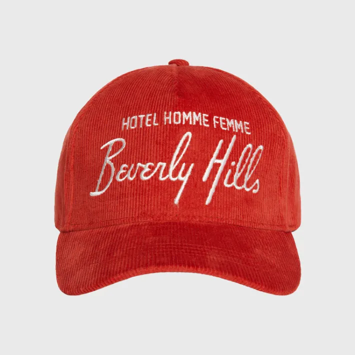 Sale Homme + Femme Homme Hotel Corduroy Hat Red
