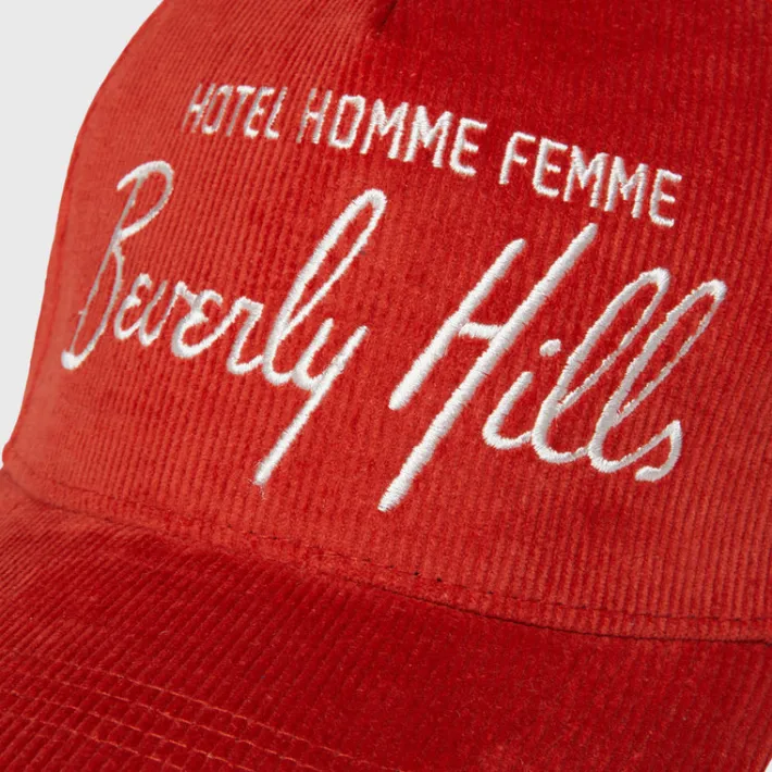 Sale Homme + Femme Homme Hotel Corduroy Hat Red