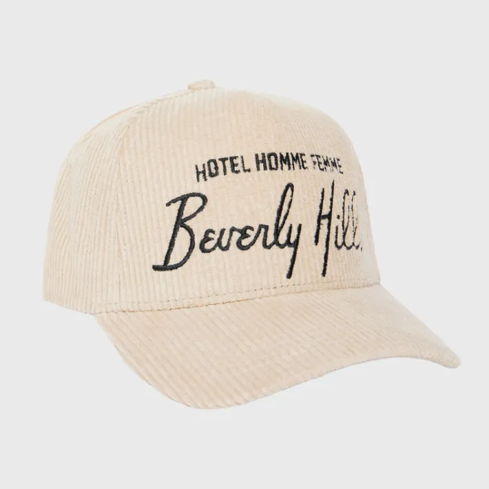 Best Homme + Femme Homme Hotel Corduroy Hat Taupe and Black