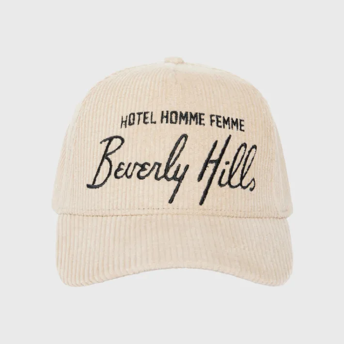 Best Homme + Femme Homme Hotel Corduroy Hat Taupe and Black