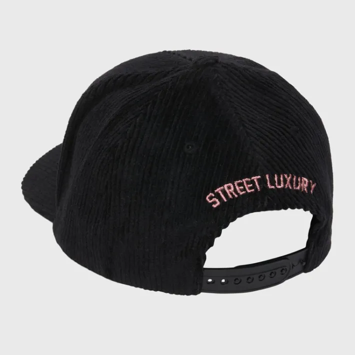 Sale Homme + Femme Homme Hotel Corduroy Hat Black and Pink