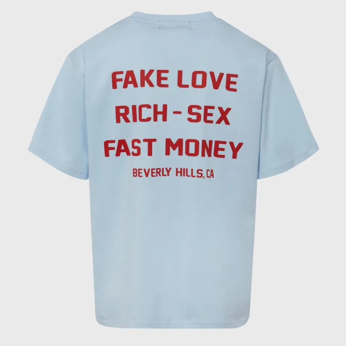 Discount Homme + Femme Hotel Homme Femme Tee Light Blue and Red