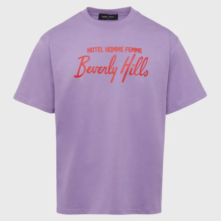 Discount Homme + Femme Hotel Homme Femme Tee Purple and Red