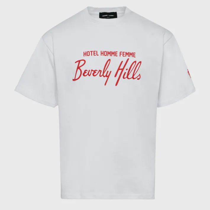Sale Homme + Femme Hotel Homme Femme Tee White and Red