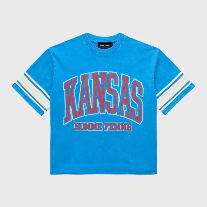 Clearance Homme + Femme Kansas Cropped Tee Blue