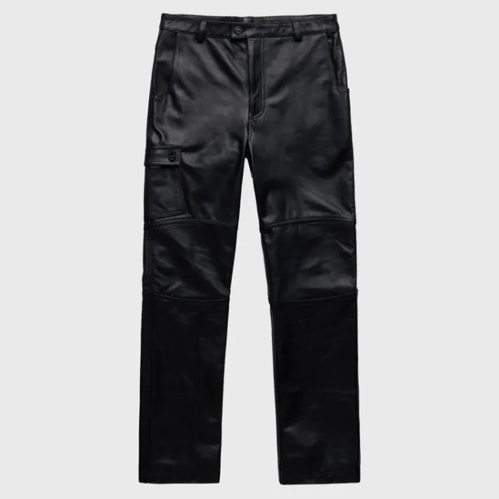 Clearance Homme + Femme Leather Cargo Pant Black