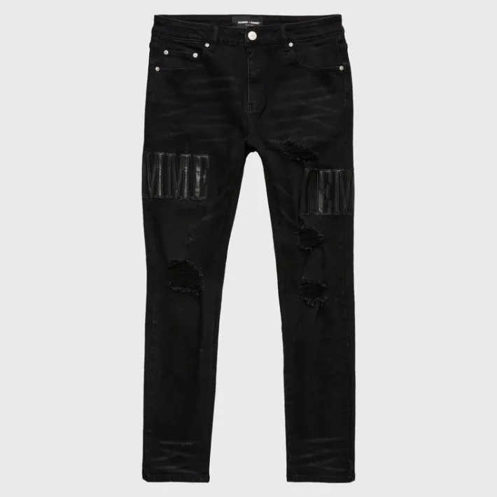 Best Homme + Femme Letterman Denim Black With Black Letters