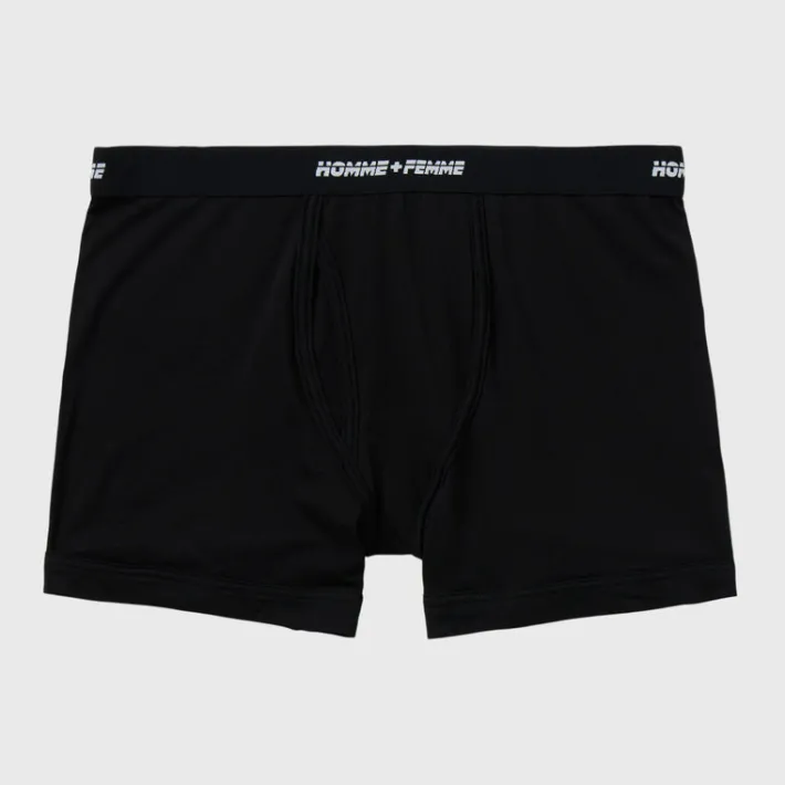 Hot Homme + Femme Logo Boxers 2 Pack Black