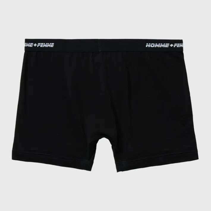 Hot Homme + Femme Logo Boxers 2 Pack Black