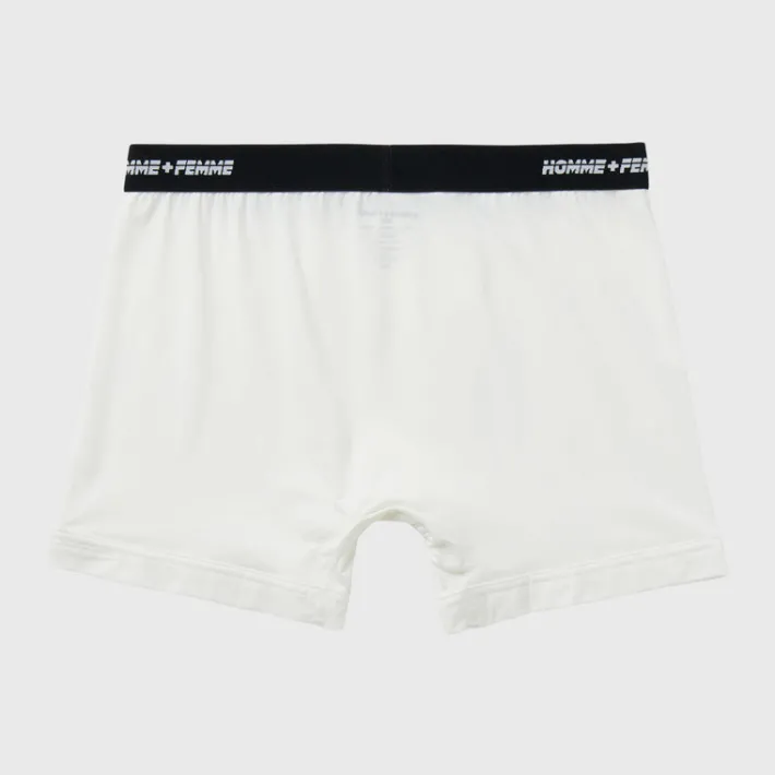 Fashion Homme + Femme Logo Boxers 2 Pack White