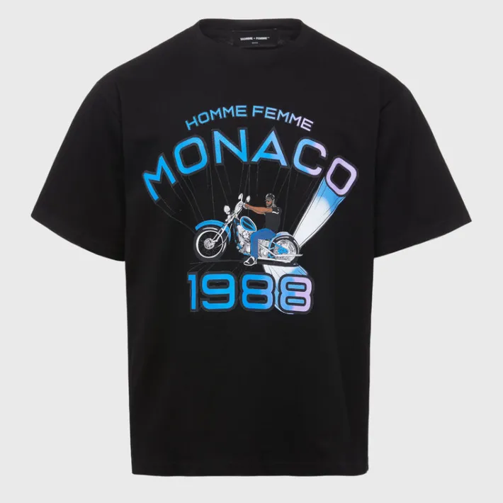 Sale Homme + Femme Monaco Motorcycle Tee Black