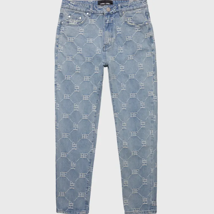 Fashion Homme + Femme Monogram Denim Pant Blue