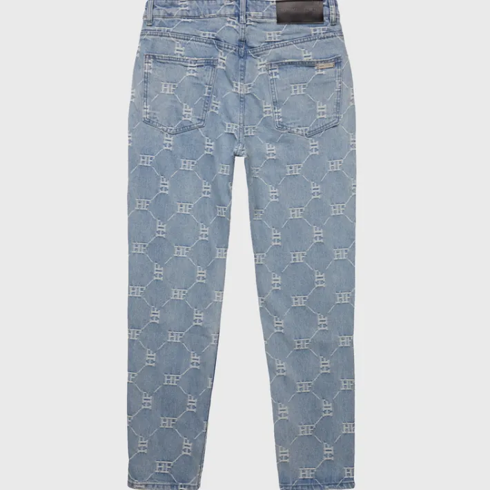 Fashion Homme + Femme Monogram Denim Pant Blue