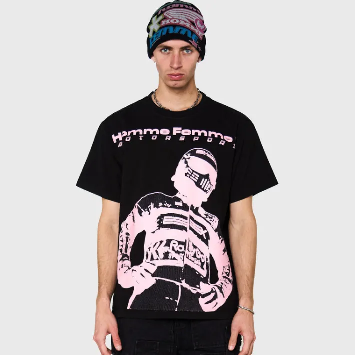 Hot Homme + Femme Motosport Tee Black