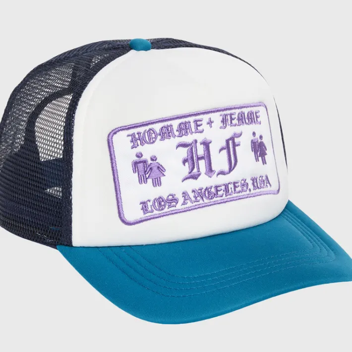 Hot Homme + Femme Old English Trucker Blue and Purple