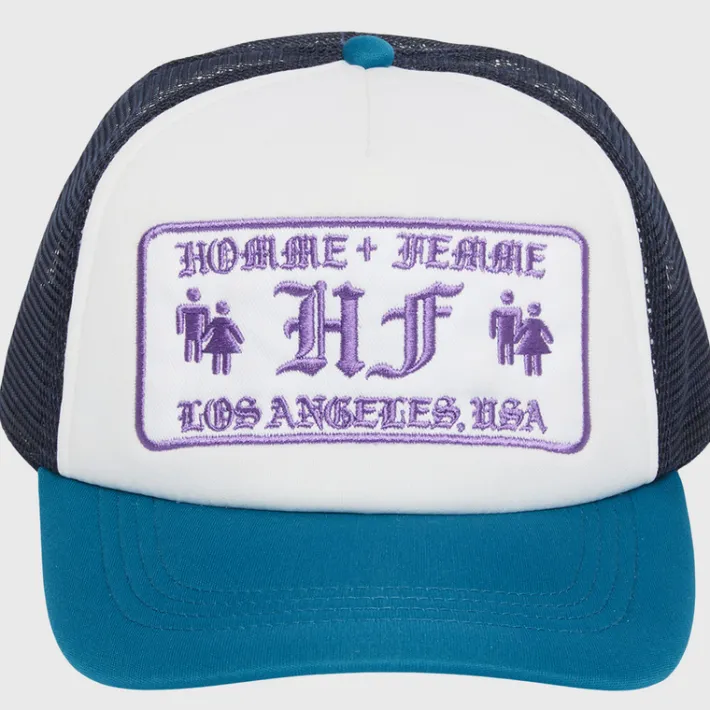 Hot Homme + Femme Old English Trucker Blue and Purple